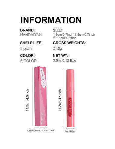 Delineador de Labios Peel Off Mrettick 6PCS Larga Duración