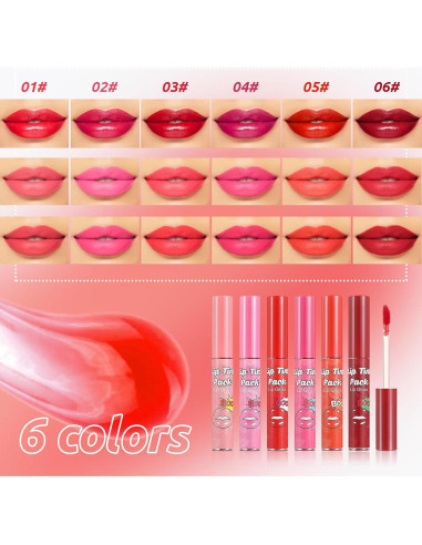 Set de Tinte de Labios Peel Off DAGEDA 6 Colores Mate