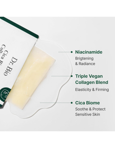 Mascarilla de Colágeno Vegana Dr. Bio - 5 Unidades, Hidratante y Antienvejecimiento
