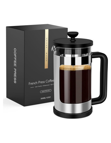 Prensa Francesa Cafetera RAINBEAN 12oz Vidrio Borosilicato