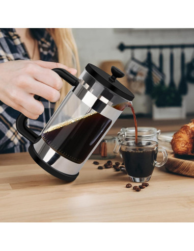 Prensa Francesa Cafetera RAINBEAN 12oz Vidrio Borosilicato