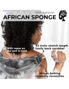 Esponja Exfoliante Africana Auténtica Afrisensetic 16cm 2