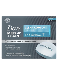 Dove Men+Care Barra de Cuerpo y Cara Clean Comfort 106g - 8 Pzas
