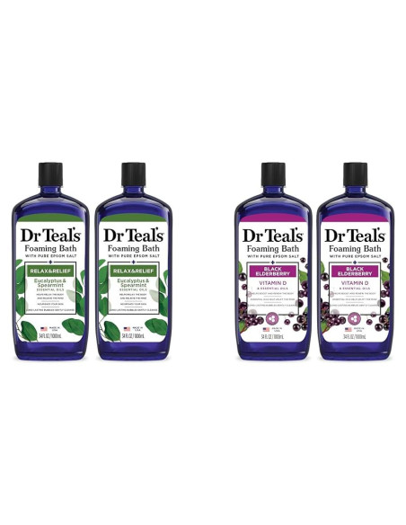 Baño Espumoso Dr Teal's Eucalipto y Menta + Saaco Negro 1008 ml x2
