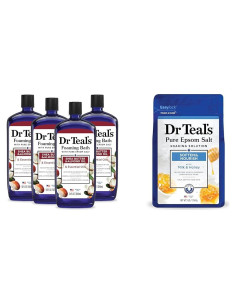 Baño Espumoso Dr Teal's 1008 ml + Remojo Leche y Miel 1420 ml