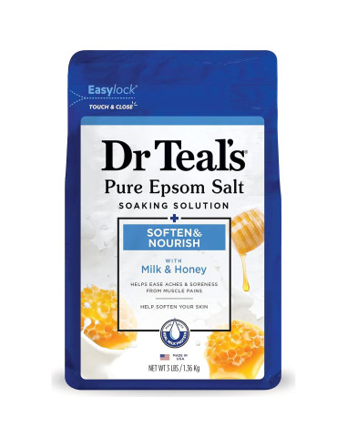 Baño Espumoso Dr Teal's 1008 ml + Remojo Leche y Miel 1420 ml