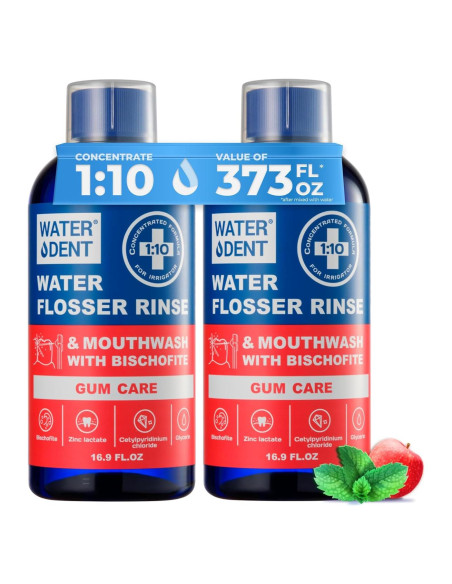 Enjuague Bucal Concentrado WATER DENT 1L Menta Manzana - 2 Pack