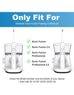 Cabezas de cepillo de repuesto Wevihroke para WaterPik Sonic-Fusion, 6 unidades 2