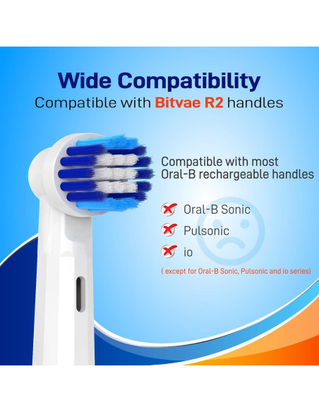 Cabezas de Cepillo de Dientes Eléctrico Mcuy - 10 Unidades Compatibles con Bitvae R1/R2 y Oral-B