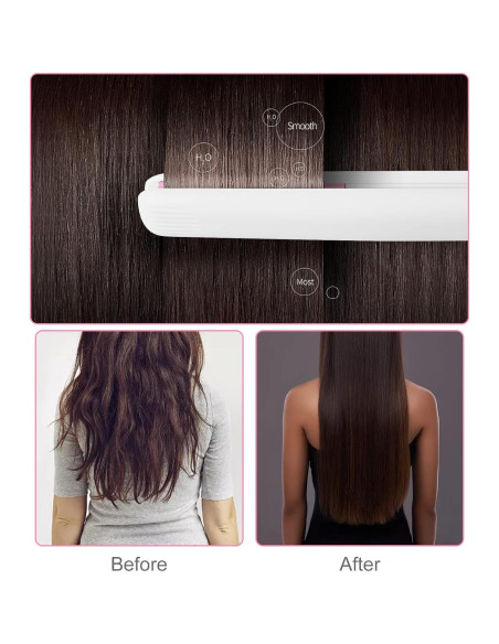Plancha de Pelo Mini 2 en 1 Cerámica Turmalina 370C Blanca Plancha de Pelo Mini 2 en 1 Cerámica Turmalina 370C Blanca