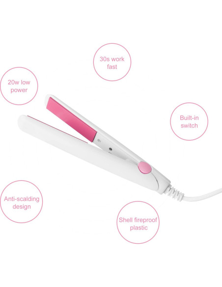 Plancha de Pelo Mini 2 en 1 Cerámica Turmalina 370C Blanca Plancha de Pelo Mini 2 en 1 Cerámica Turmalina 370C Blanca