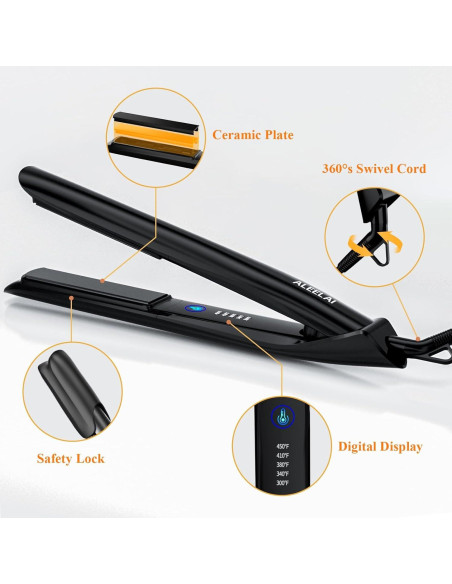 Plancha de Cabello 2 en 1 ALEELAI con Placas Flotantes 3D