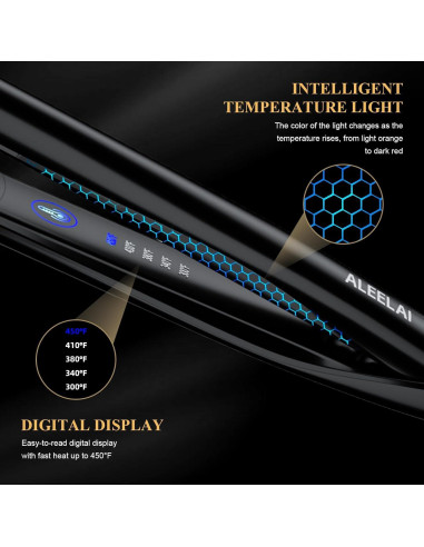 Plancha de Cabello 2 en 1 ALEELAI con Placas Flotantes 3D