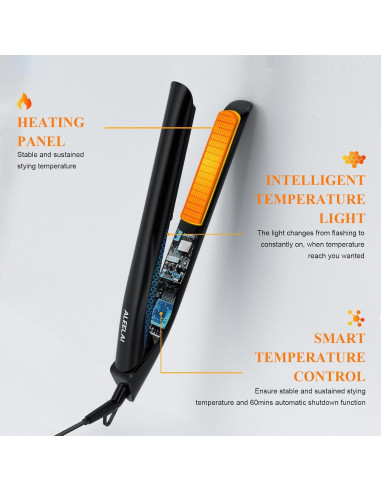 Plancha de Cabello 2 en 1 ALEELAI con Placas Flotantes 3D
