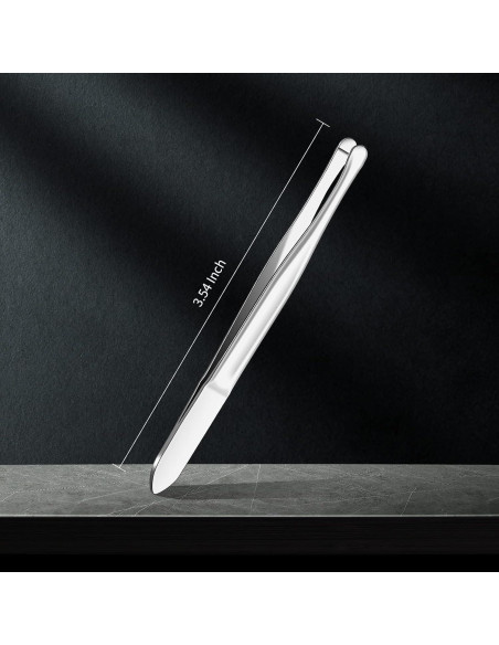 Juego de 3 Pinzas de Acero Inoxidable Punta Redonda para Cejas