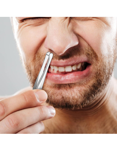 Juego de 3 Pinzas de Acero Inoxidable Punta Redonda para Cejas