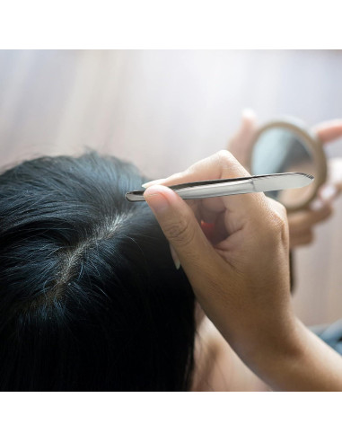 Juego de 3 Pinzas de Acero Inoxidable Punta Redonda para Cejas