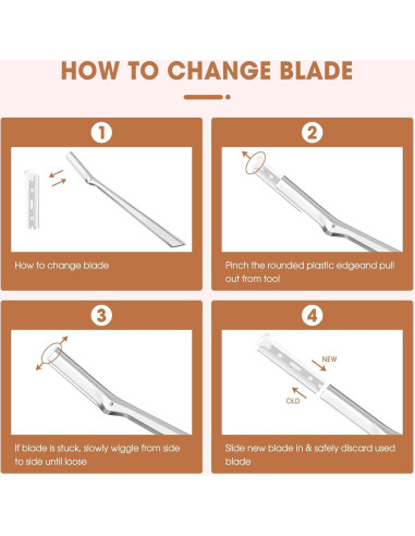 Cuchillas de Repuesto Amrmcy para Rasuradora Facial Tweezerman - 20 Unidades