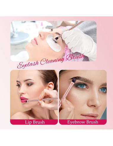 12 Brochas de Maquillaje Doble Punta Perthlin Oro Rosa