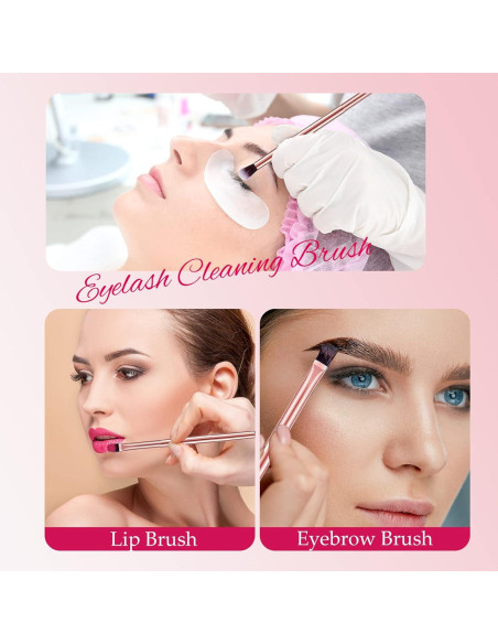 12 Brochas de Maquillaje Doble Punta Perthlin Oro Rosa