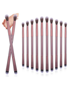 12 Brochas de Maquillaje 2 en 1 LLOUSSAK para Sombra de Ojos