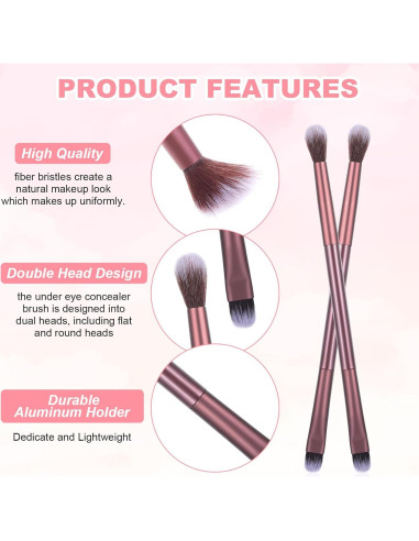 12 Brochas de Maquillaje 2 en 1 LLOUSSAK para Sombra de Ojos