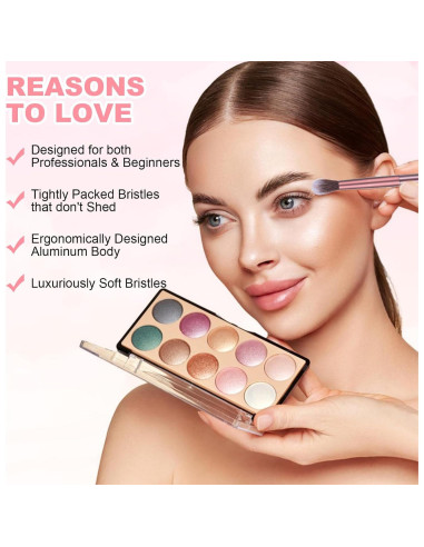 12 Brochas de Maquillaje 2 en 1 LLOUSSAK para Sombra de Ojos