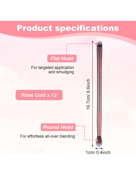 12 Brochas de Maquillaje 2 en 1 LLOUSSAK para Sombra de Ojos