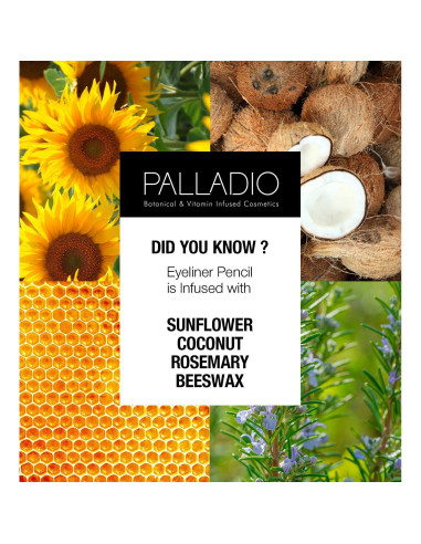 Eyeliner de Madera Palladio Negro, Aplicación Fácil, Larga Duración