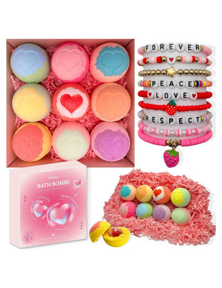Bombas de Baño Elfinbay para Niños - 9 Piezas con Pulseras