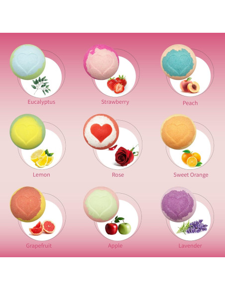 Bombas de Baño Elfinbay para Niños - 9 Piezas con Pulseras