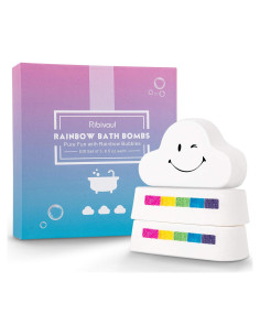 Bombas de Baño Arcoíris Ribivaul 170g - Hechas a Mano, 3 Unidades