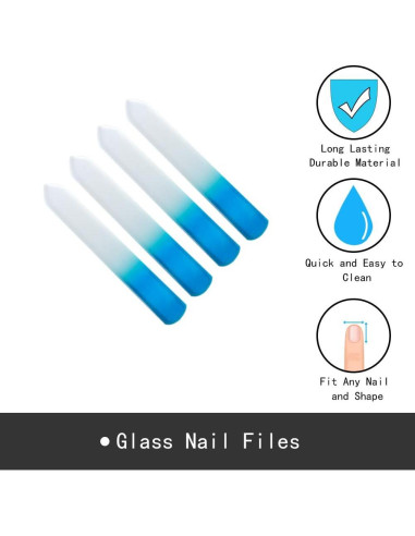 Archivos de Uñas de Cristal SIUSIO 30PK para Uñas Naturales