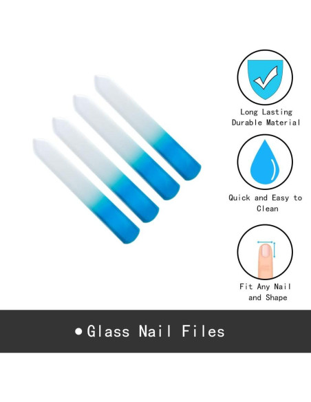 Archivos de Uñas de Cristal SIUSIO 30PK para Uñas Naturales