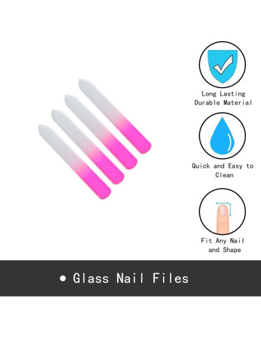 Archivos de Uñas de Cristal SIUSIO 30PK para Uñas Naturales