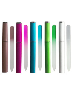 5 Limás de Uñas de Vidrio ZQTSANKESL con Funda - Doble Cara