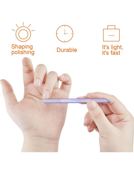 Juego de 3 Empujadores de Cutículas de Vidrio Mudder - Rosa, Púrpura, Azul