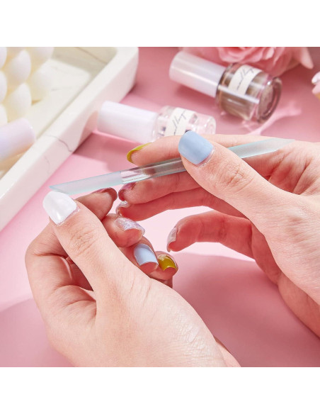 Juego de 3 Empujadores de Cutículas de Vidrio Mudder - Rosa, Púrpura, Azul