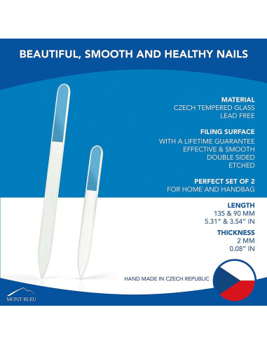 Set de 2 Limpiadores de Uñas de Vidrio Mont Bleu - Azul Púrpura