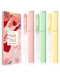 Lima de Uñas de Vidrio XIPOO con Estuche - 3 Piezas 14 cm