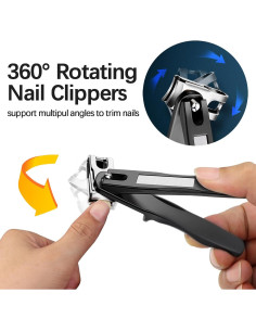 Cortauñas VOGARB 360 Mango Largo Acero Inoxidable Negro 2