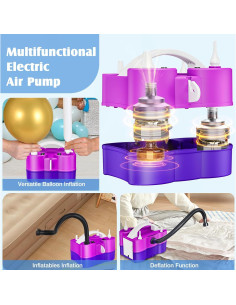 Bomba de aire eléctrica jojnawa 3 en 1 para globos y flotadores 2