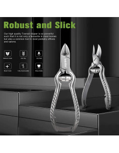 Cortauñas BEZOX de Acero Inoxidable para Uñas Gruesas 2