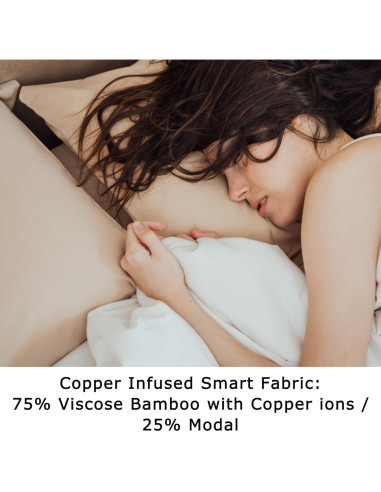 Funda de Almohada Anti Acné Seda Vegana Queen Beige 50.8x76.2cm