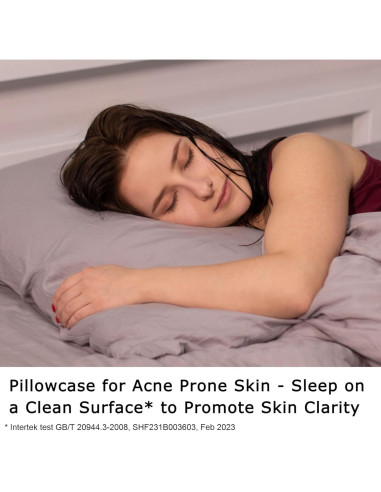 Funda de Almohada Anti Acné Seda Vegana Queen Beige 50.8x76.2cm