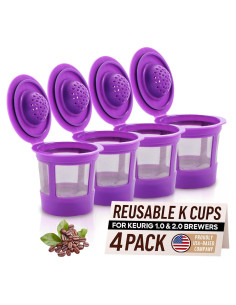 K Cups Reutilizables PureHQ para Cafetera Keurig - Paquete de 4