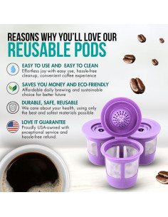 K Cups Reutilizables PureHQ para Cafetera Keurig - Paquete de 4 2