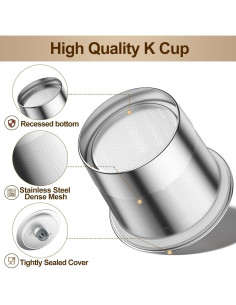 Tazas K Reutilizables RETHONE para Keurig 1.0 y 2.0 - Acero Inoxidable 2