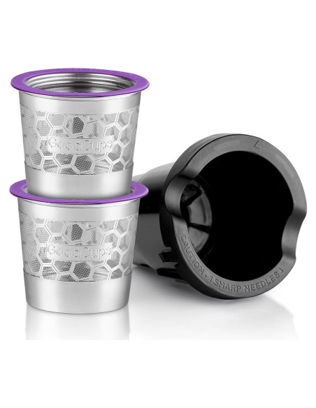 2 Tazas K Reutilizables GoodCups Acero Inoxidable para Keurig