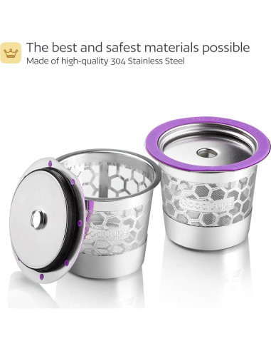 2 Tazas K Reutilizables GoodCups Acero Inoxidable para Keurig